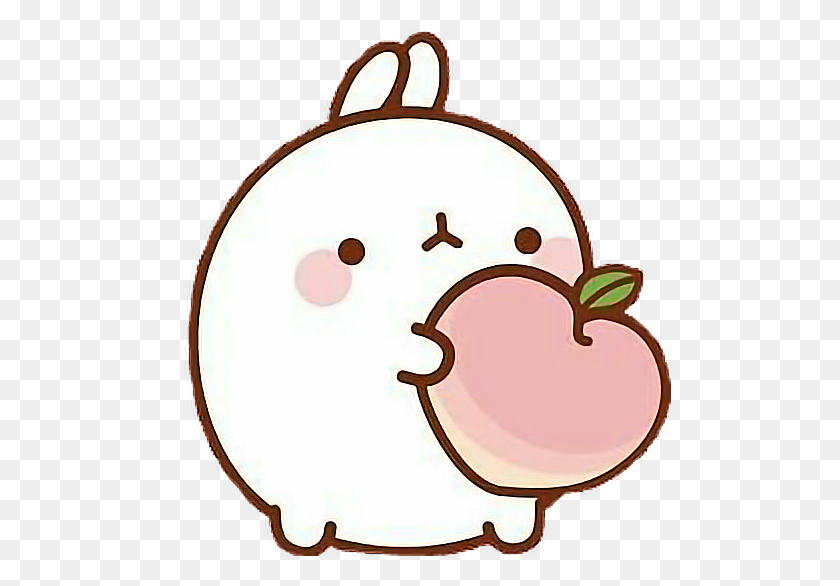 502x526 Molang Bunny Rabbit Cute Kawaii Peach Cartoon - Molang PNG