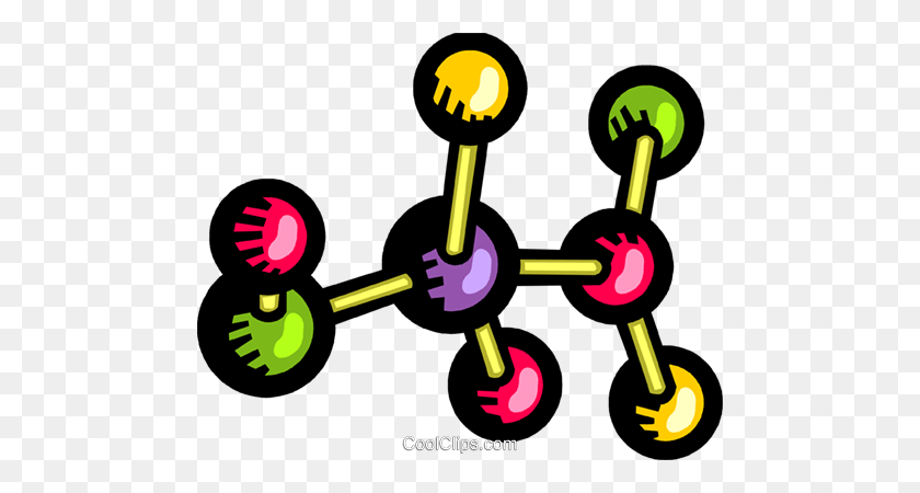 480x390 Molecules And Atoms Royalty Free Vector Clip Art Illustration - Molecules Clipart