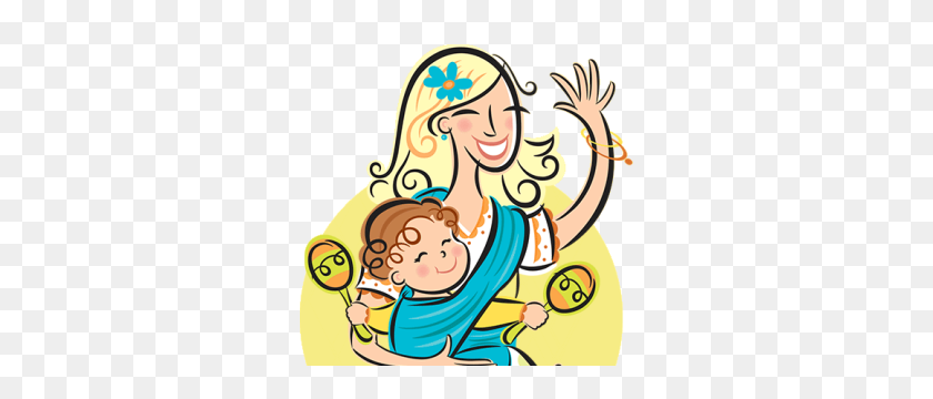 300x300 Mom And Baby Cartoon Free Download Clip Art - Mother Holding Baby Clipart