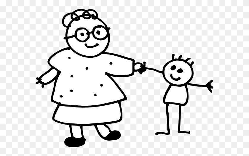 600x467 Mom Holding Childs Hand - Mother And Child Clipart