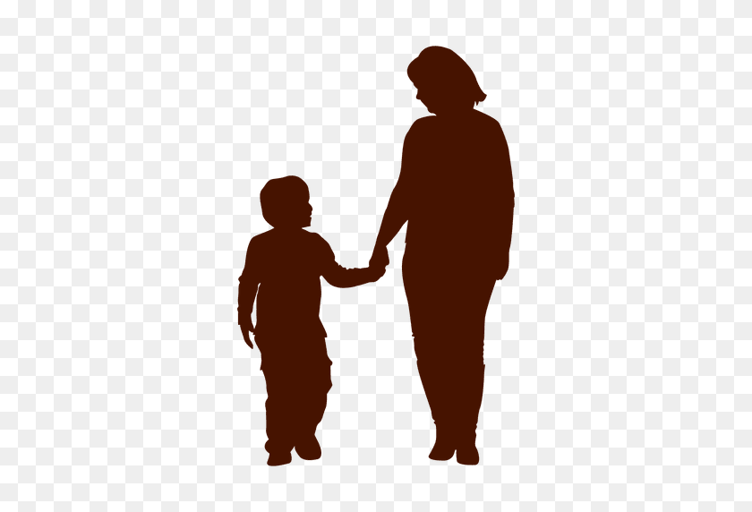 512x512 Mom Holding Kid Family Silhouette - Mom PNG