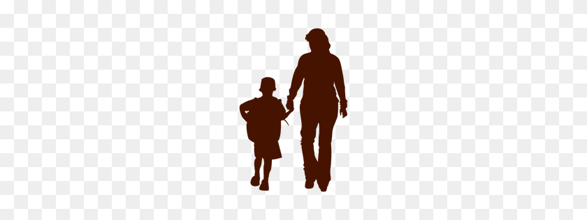 256x256 Mom Holding Kid Family Silhouette - Family Silhouette PNG