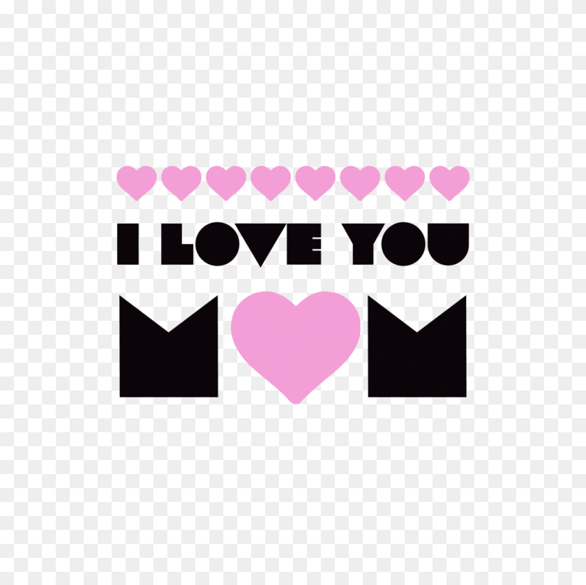 1000x1000 Mom Pink Transparent Clipart Free Welovepictures - I Love You Mom Clipart