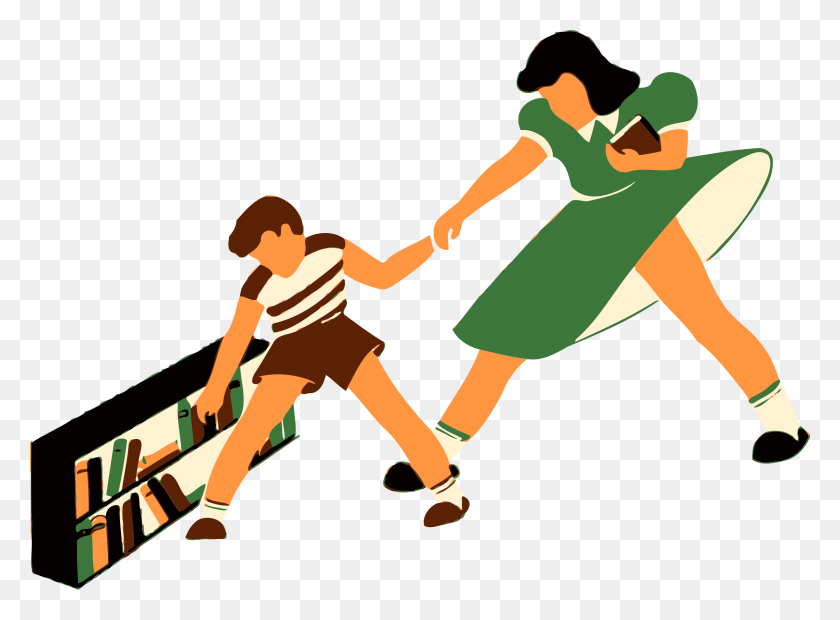 2400x1724 Mom Pulling Boy Back To School Vector Clipart Image - Mom And Kid Clipart