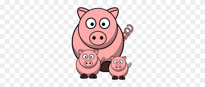 252x297 Momma Pig With Baby Pigs Clip Art - Baby Pig Clipart