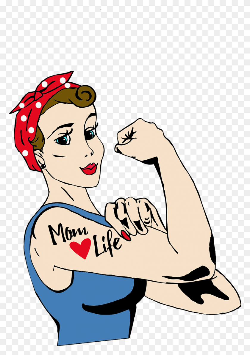 880x1280 Mommy Clipart Working Mother - Trabajando Duro Clipart