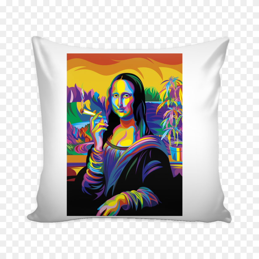 1024x1024 Mona Lisa Smoking Art Pillow Cover Gear Stop Shop - Mona Lisa PNG