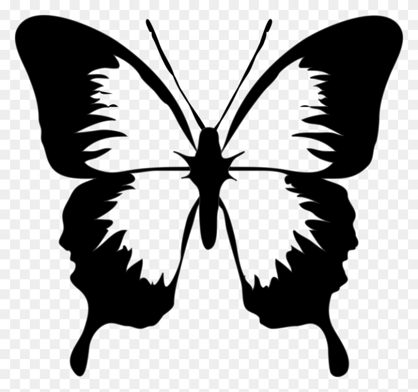 805x750 Рисунок Бабочки Монарх Скачать Компьютерные Иконки - Черно-Белый Клипарт Бабочка