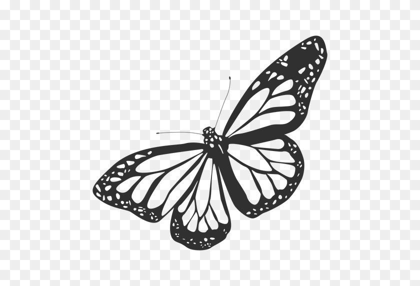 512x512 Плоский Значок Бабочка Монарх - Бабочка Монарх Png