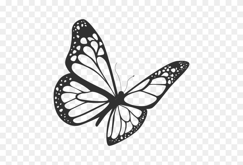 Flying Butterfly Silhouette SVG