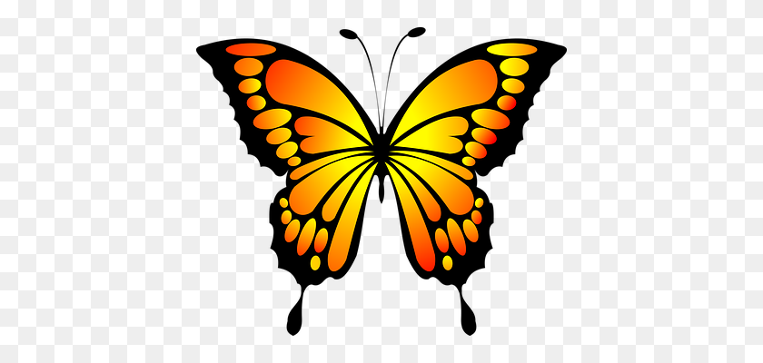 408x340 Monarch Butterfly Outline Clipart Free Clipart - Butterfly Outline Clipart
