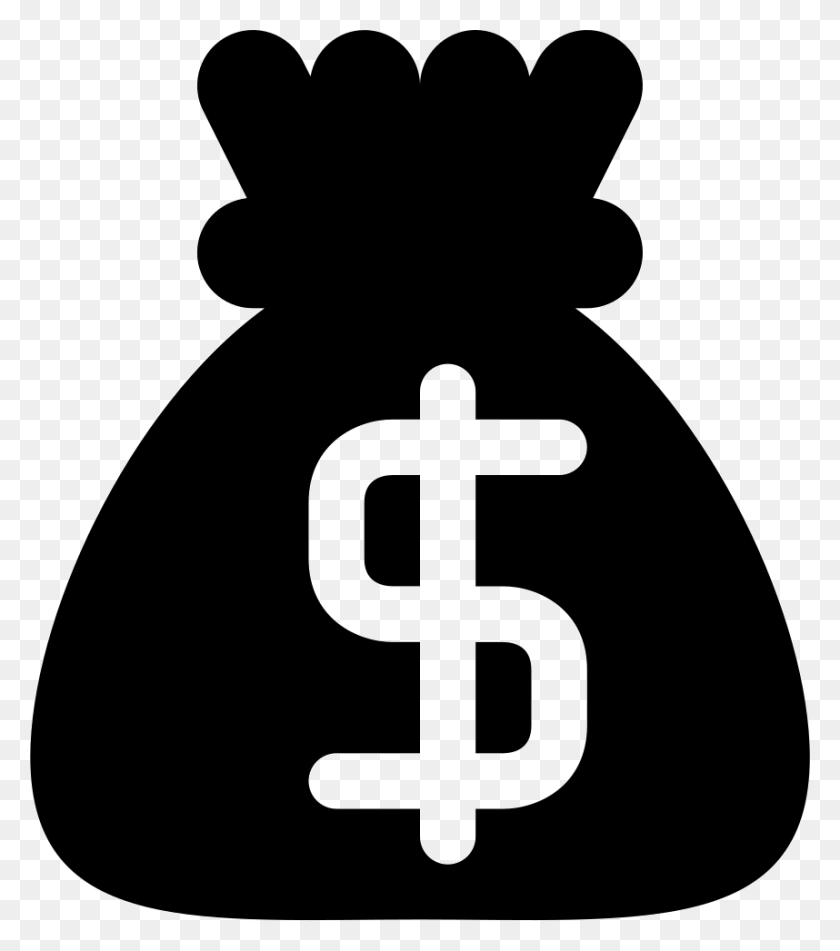 858x981 Money Black Bag With Dollar Sign Png Icon Free Download - Money Black And White Clipart