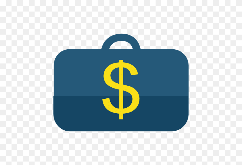 512x512 Money Briefcase - Falling Money PNG