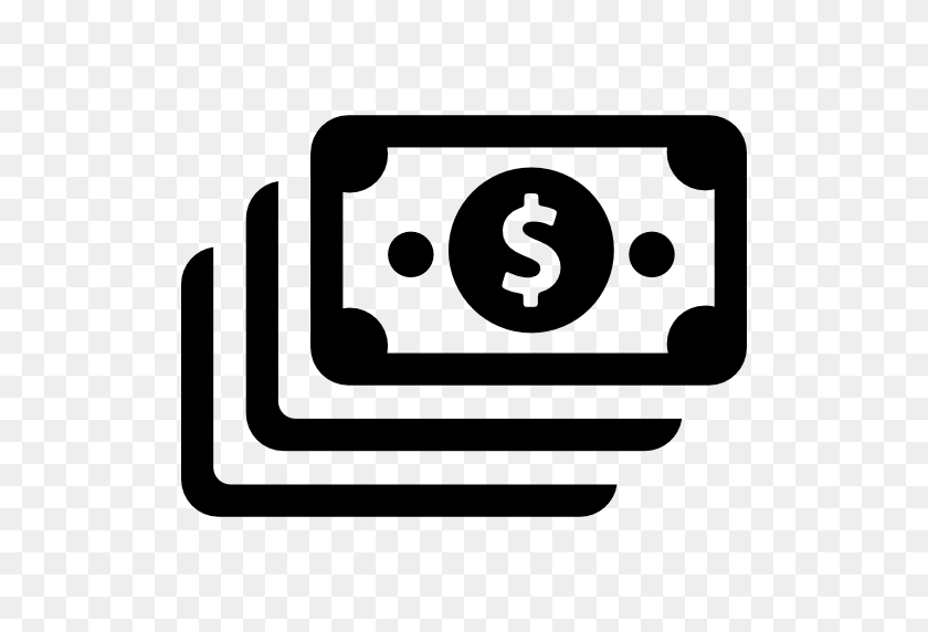 512x512 Money, Cash, Dollar Symbol, Business, Currency, Bills Icon - Money Black And White Clipart