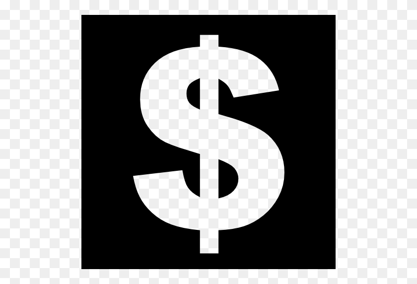512x512 Money Dollar Sign In A Square - Dollar Sign PNG