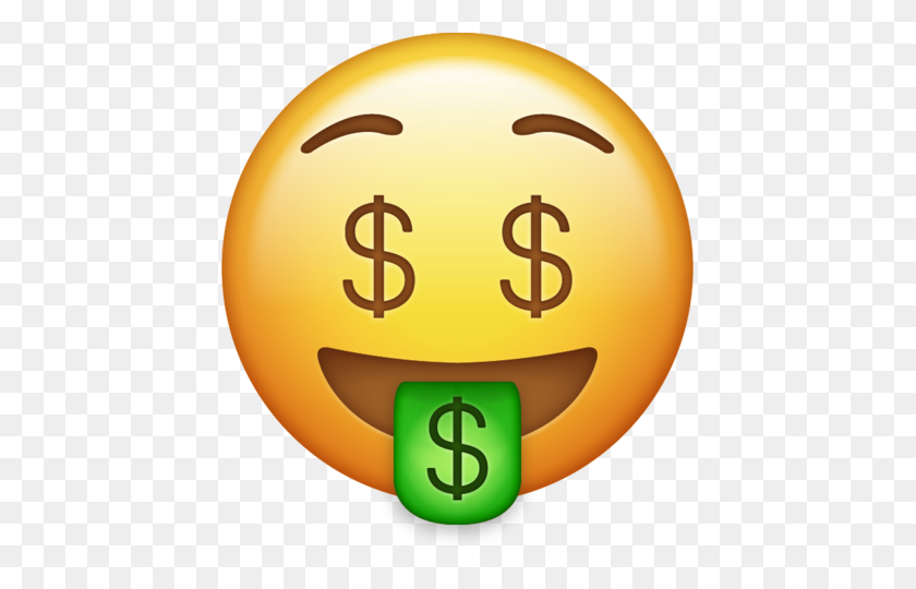 433x480 Dinero Emoji Icono De Emoji - Besos Emoji Png