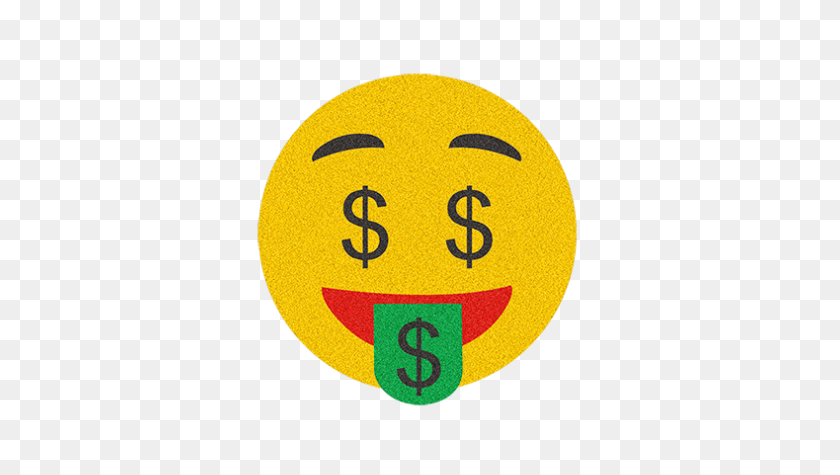 415x415 Money Face Emoji Design With Glitter - Money Face Emoji PNG
