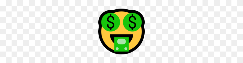 160x160 Money Mouth Face Emoji On Microsoft Windows Anniversary Update - Money Emoji PNG