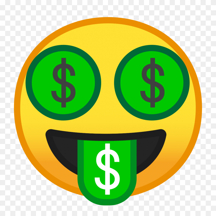1024x1024 Значок Деньги Рот Лицо Ното Смайлики Набор Иконок Смайлики Google - Смайлики Лица Png