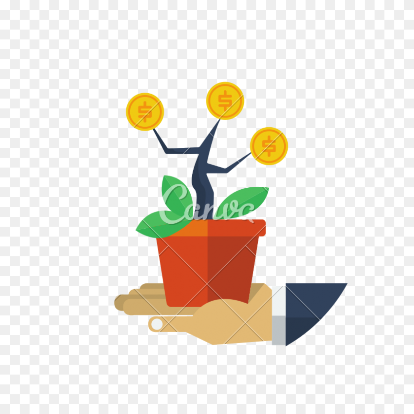 800x800 Money Plant Illustration Icon - Money Tree PNG