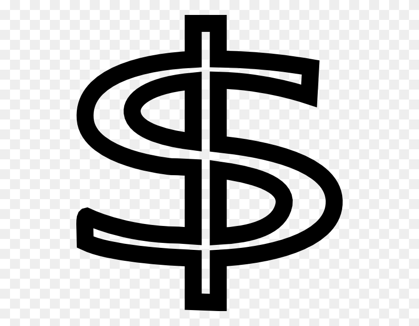 534x595 Money Sign Clip Art - Money Black And White Clipart