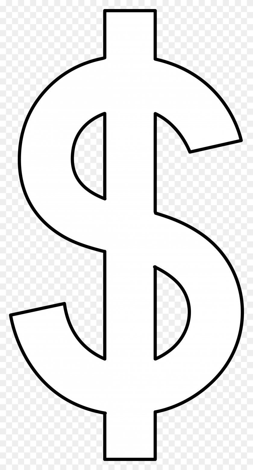 4597x8833 Money Us Dollar Lineart Clip Art - Softball Field Clipart