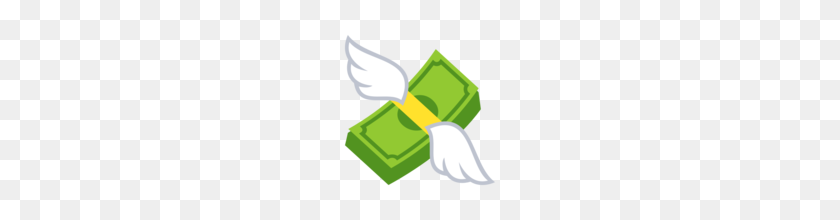 160x160 Dinero Con Alas Emoji En Emojione - Dinero Volando Png
