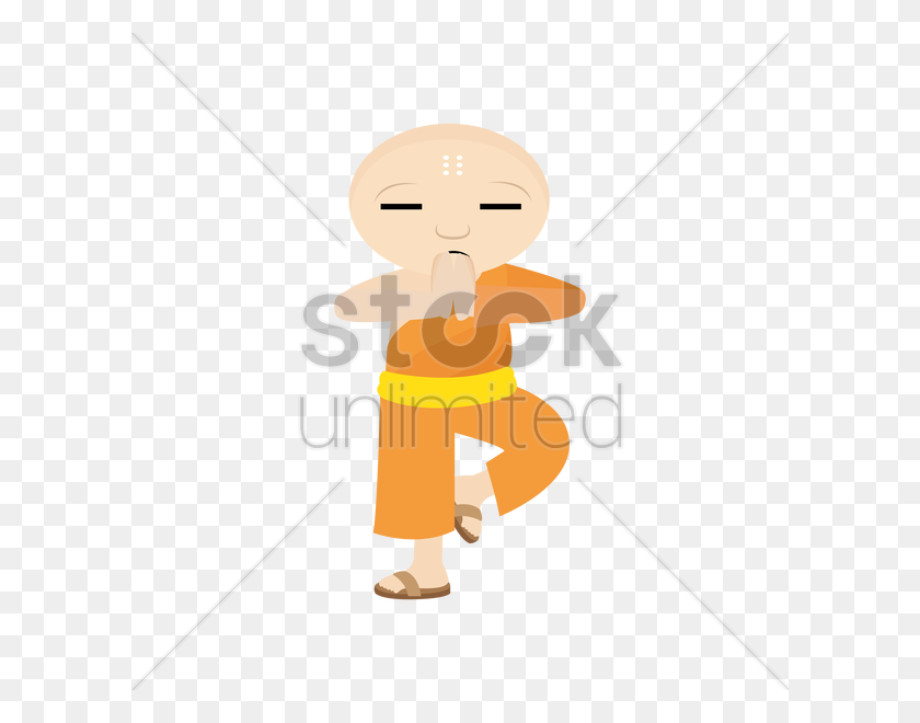 600x600 Monk Doing Yoga Vector Image - Monk PNG