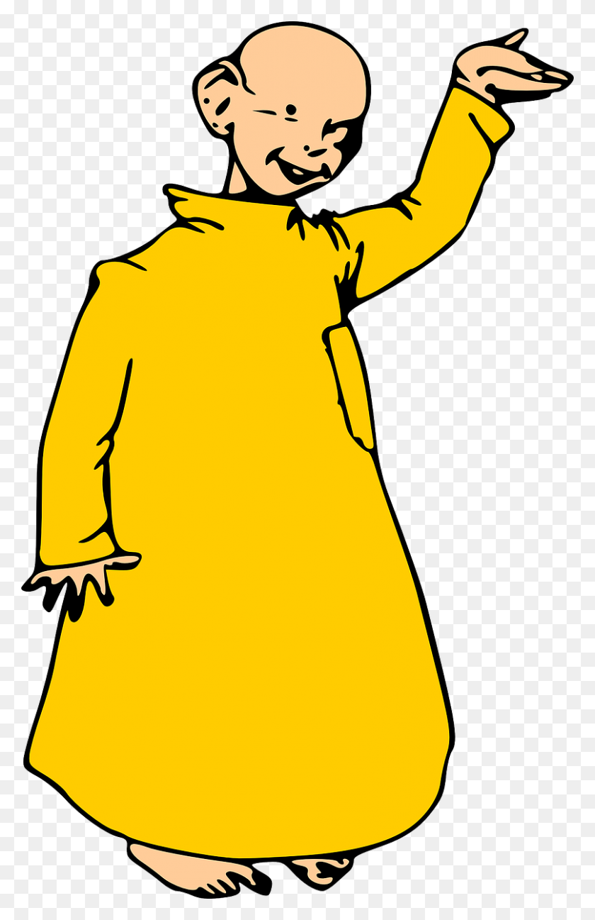 807x1280 Monk, Yellow Robe, Boy, Man, Kid - Robe Clipart