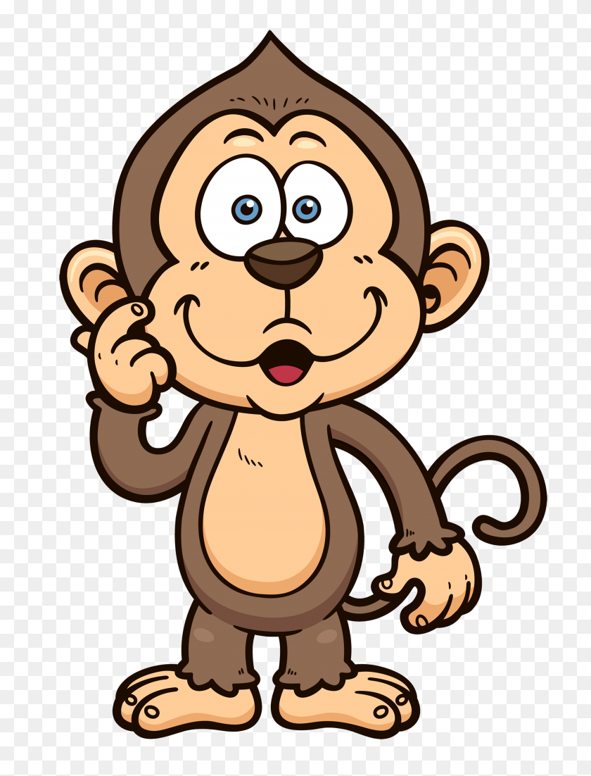 3828x5114 Monkey Cartoon Clipart Group With Items - Itch Clipart