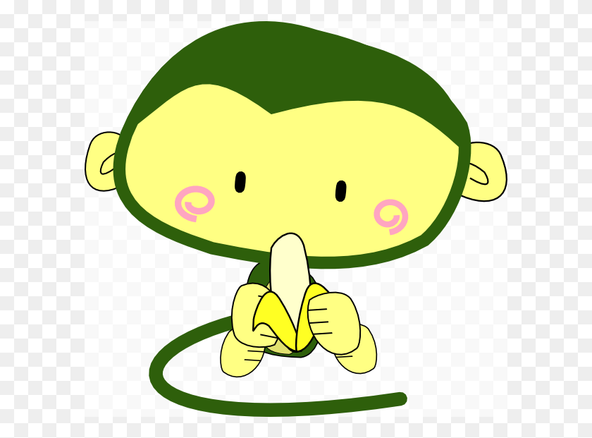 600x561 Monkey Eating Banana Png Large Size - Eating Clipart PNG