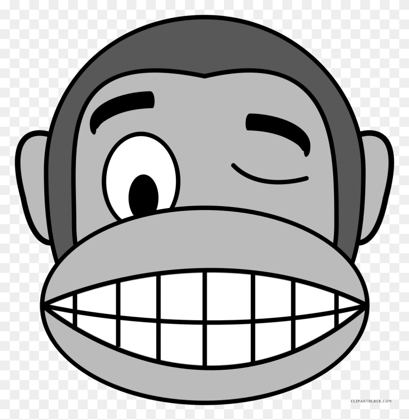 1164x1198 Monkey Emojis Animal Free Black White Clipart Images - Pillow Clipart Black And White