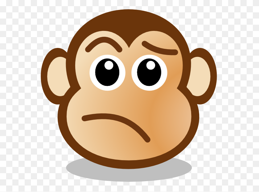 600x561 Monkey Face Clip Art - Confused Clipart