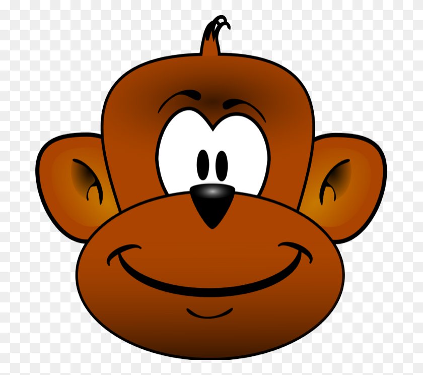700x684 Monkey Face Clip Art Black And White Free - Monkey Outline Clipart