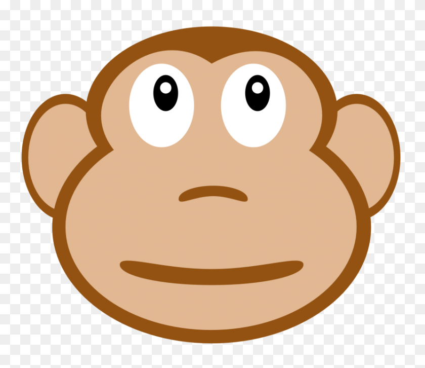 830x709 Monkey Face Clipart - Monkey On Tree Clipart