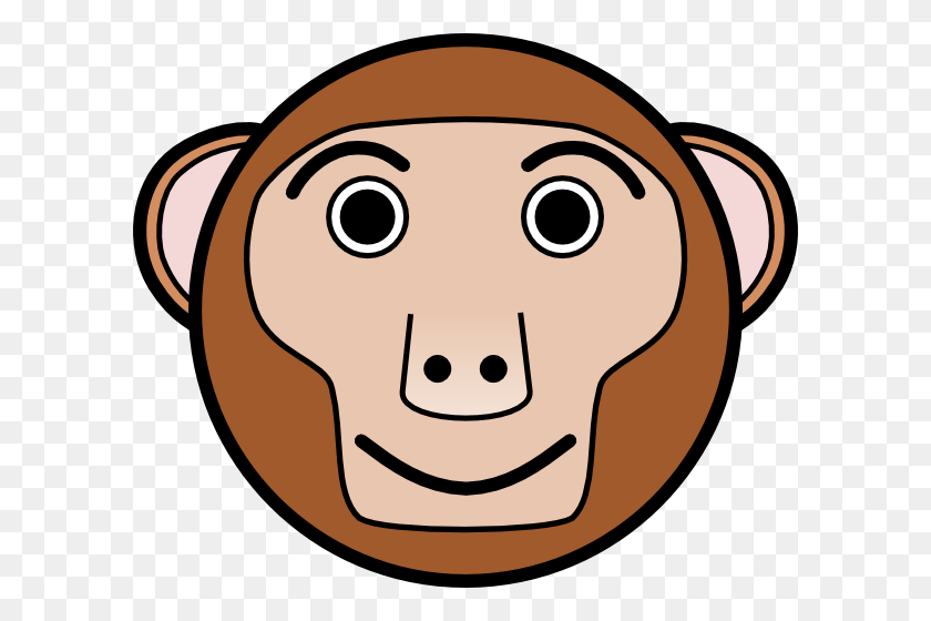 600x500 Monkey Face Monkey Graphics Free Download Clip Art - Monkey Outline Clipart