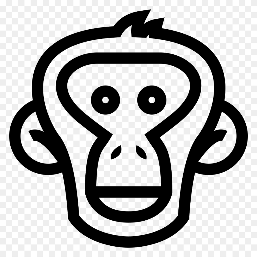 980x982 Monkey Face Outline Png Icon Free Download - Monkey Outline Clipart