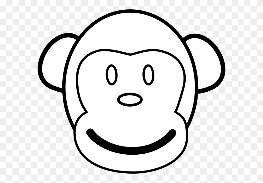 600x527 Monkey Face Template Monkey Face Clip Art - Monkey Head Clipart