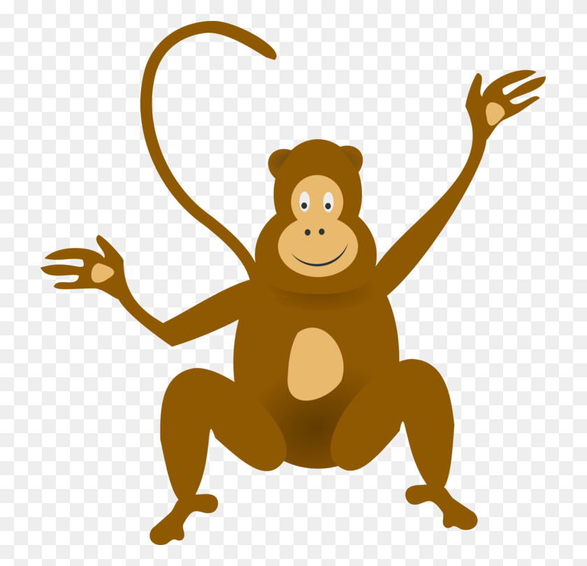 723x750 Monkey Gorilla Drawing Cartoon - Orangutan Clipart