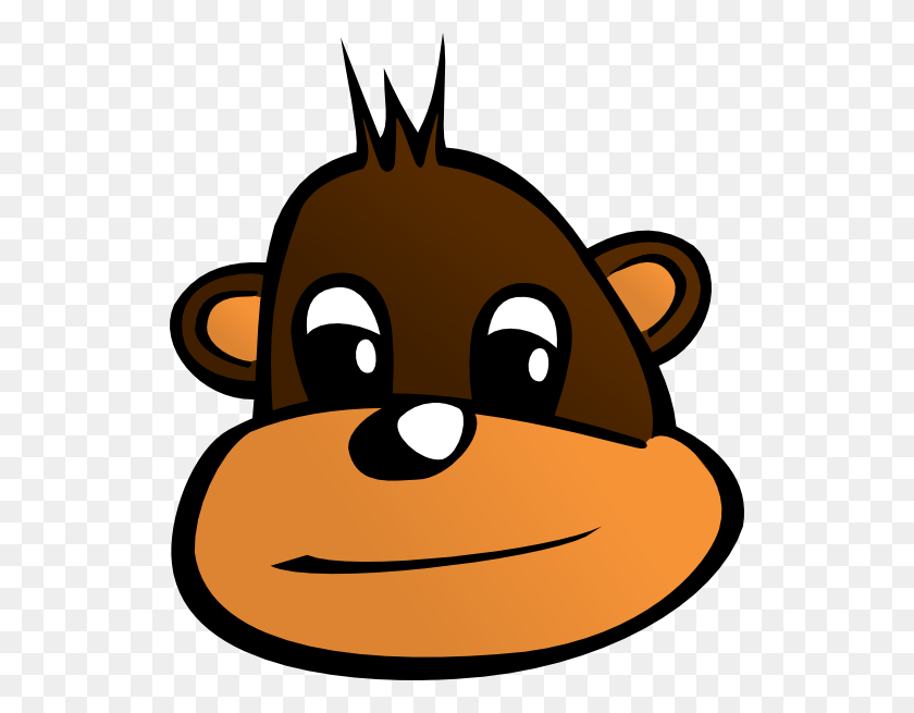 528x595 Monkey Head Clip Art Free Vector - Monkey Banana Clipart