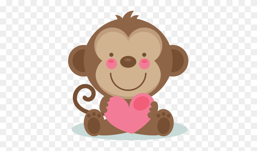 432x432 Monkey Heart Cliparts - Cute Heart Clipart