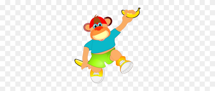 258x297 Monkey Holding Banana Clipart - Monkey Banana Clipart