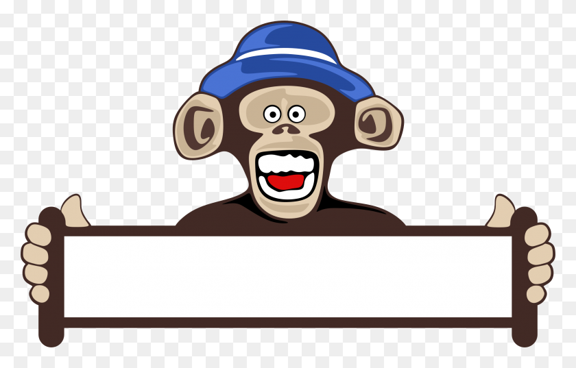 2322x1422 Monkey Holding Blank Sign Icons Png - Blank Sign PNG
