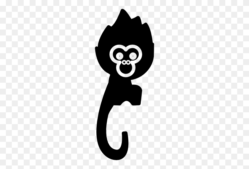 512x512 Monkey Icon - Mono PNG
