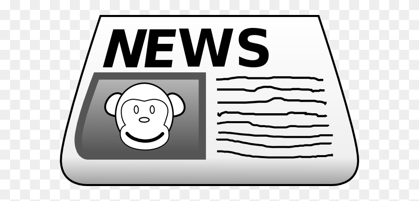 600x343 Monkey News Clip Art - Newspaper Clipart PNG