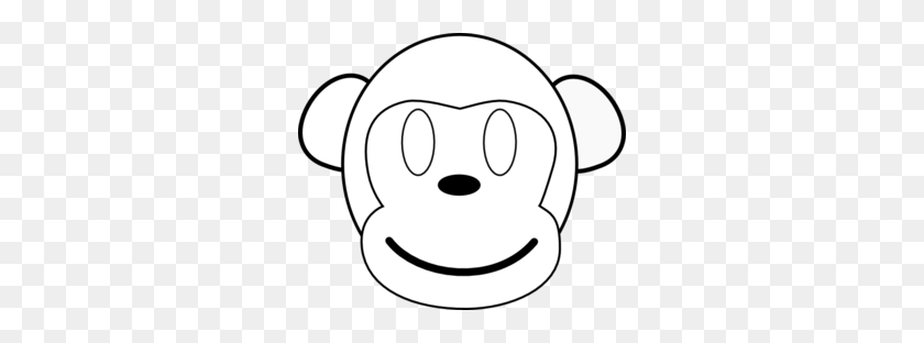 298x252 Monkey Outline Happy Clip Art - Monkey Outline Clipart