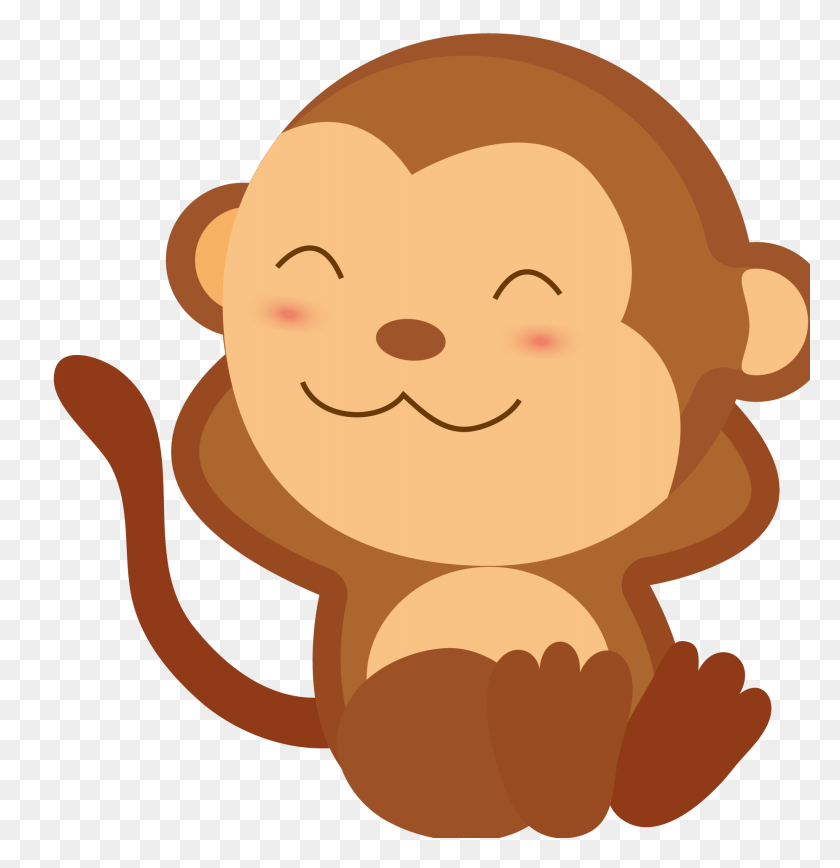 1851x1919 Monkey Scalable Vector Graphics Clip Art - Baby Monkey Clipart
