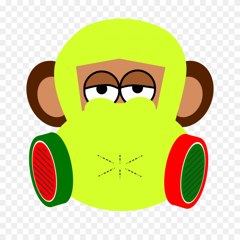 2400x2400 Monkey Wears Gas Mask Icons Png - Gas Mask PNG