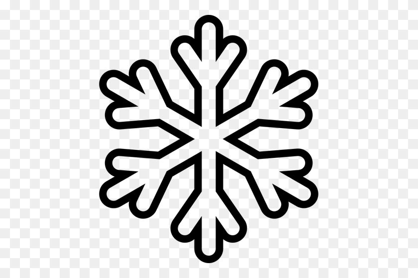 441x500 Monochrome Snowflake Icon Vector Clip Art - Winter Border Clipart
