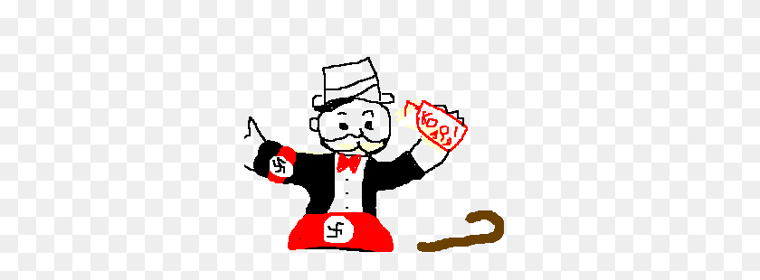 300x250 Monopoly Man Wearing Nazi Kit Drinking Coolaid Drawing - Monopoly Man PNG